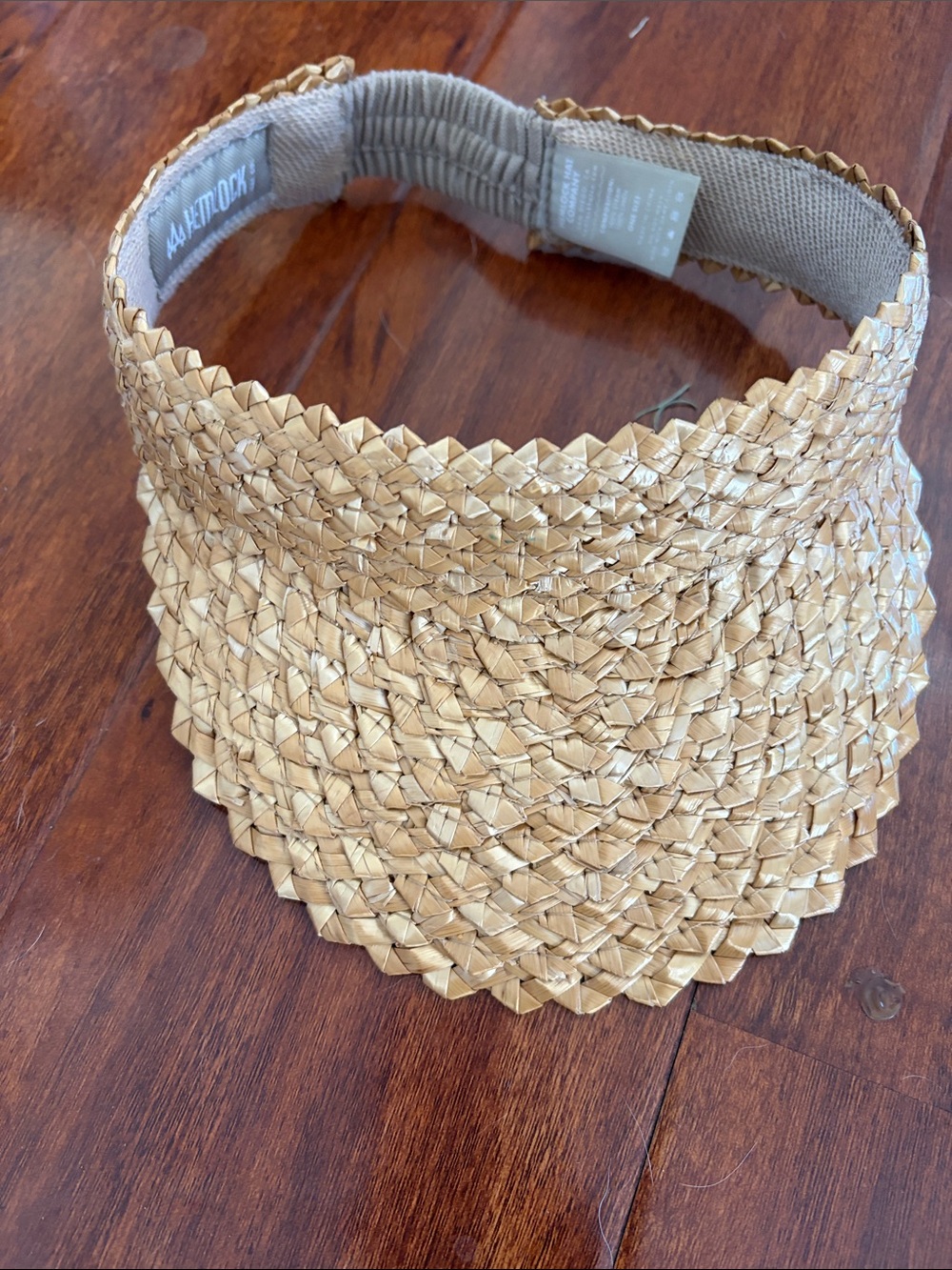Straw Visor Sun Hat - Natural Tan